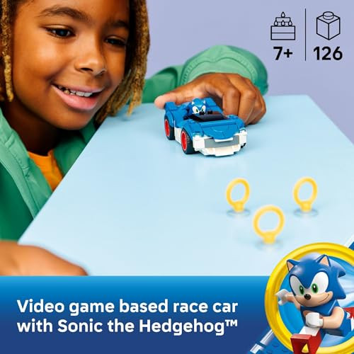 LEGO Sonic The Hedgehog Sonic: Speedster Lightning Race Car Toy for Boys & Girls - Toy Building Set W/Minifigure for Kids & Gamers, Ages 7+ -  Idea for Birthdays - 77117