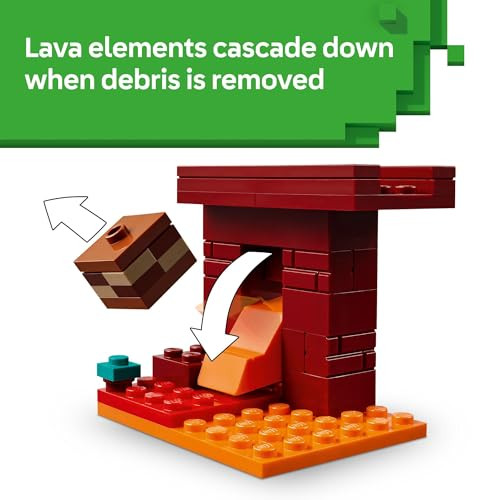 LEGO Minecraft The Nether Lava Battle Toy and Playset - Building Minecraft Toy for Kids, Ages 6+ - Alex, Wither Skeleton, Blaze and Strider Figures for Pretend Play -  Idea for Birthdays - 21266