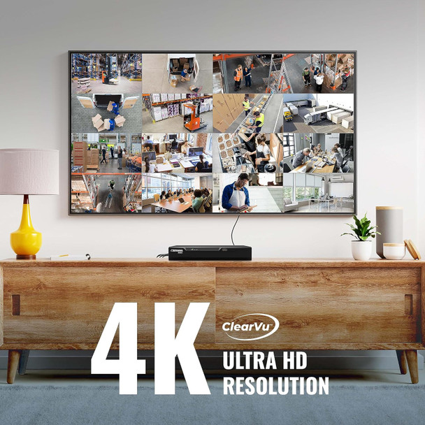 Defender Exclusive Bundle: 4K Vision AI 8MP Artificial Intelligence 4CH Wired System, 4 Cameras, 1TB DVR, 2 Year Warranty, 5 x 60ft. Cables, Human/Vehicle Detection, Color Night Vision, Mobile App Defender Exclusive Bundle: 4K Vision AI 8MP Artificial Intelligence 4CH Wired System, 4 Cameras, 1TB DVR, 2 Year Warranty, 5 x 60ft. Cables, Human/Vehicle Detection, Color Night Vision, Mobile App