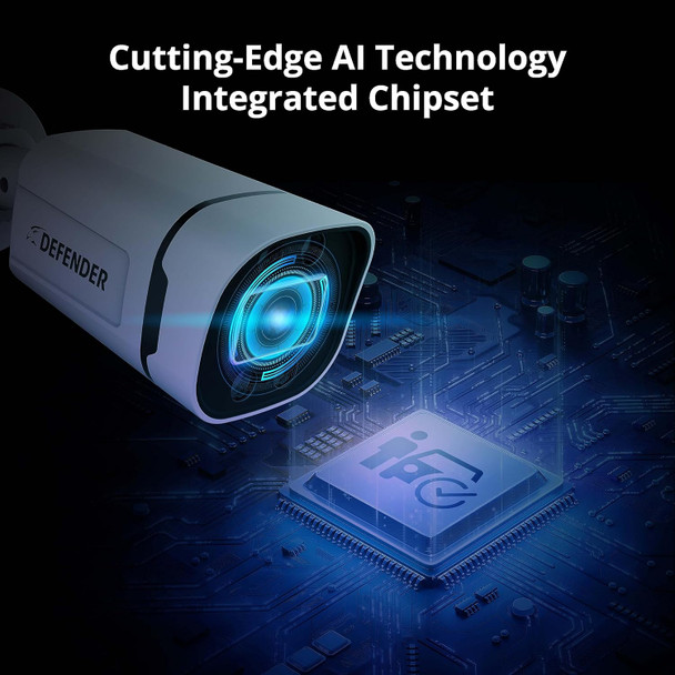 Defender Exclusive Bundle: 4K Vision AI 8MP Artificial Intelligence 4CH Wired System, 4 Cameras, 1TB DVR, 2 Year Warranty, 5 x 60ft. Cables, Human/Vehicle Detection, Color Night Vision, Mobile App Defender Exclusive Bundle: 4K Vision AI 8MP Artificial Intelligence 4CH Wired System, 4 Cameras, 1TB DVR, 2 Year Warranty, 5 x 60ft. Cables, Human/Vehicle Detection, Color Night Vision, Mobile App