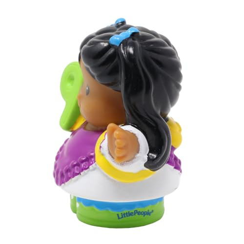 Little People Replacement Part for Fisher-Price Time to Learn Preschool Playset K0105 - Young Girl with Black Hair Wearing a Yellow Backpack and Holding a Green Number 9 Nine