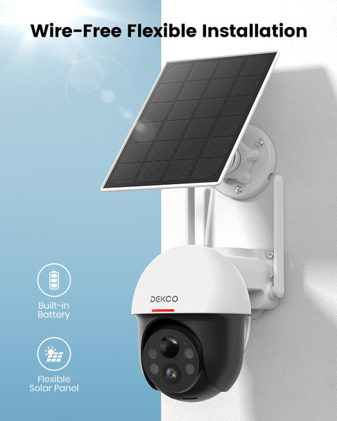 2K Solar Security Cameras Wireless Outdoor, 360° View Pan Tilt Spotlight Battery Powered WiFi Security System, 2-Way Talk, HD Night Vision, Human Detection