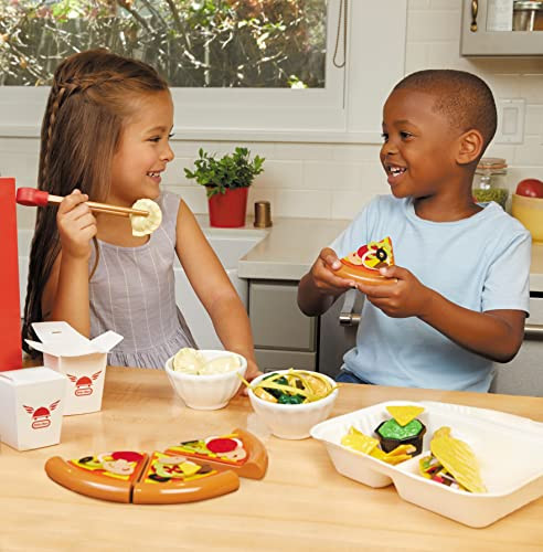 Little Tikes® First Food Delivery Set Realistic Pretend Play Toy Tacos Pizza Noodles Fast Food for Toddlers Kids Boys Girls 3+ Years Old, Multicolor (200+ Pieces)