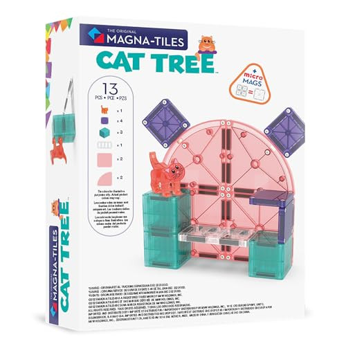 MAGNA-TILES Cat Tree 13-Piece Magnetic Construction Set, The Original Magnetic Building Brand