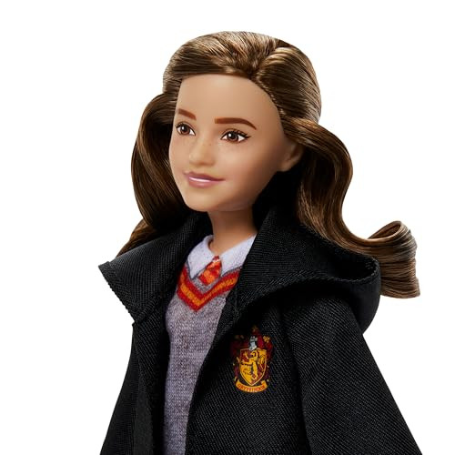 Mattel Harry Potter Toys, Hermione Granger Fashion Doll in Removable Signature Hogwarts Uniform with Wand Accessory, Inspired by The Movie