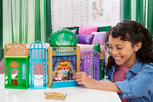 Mattel Universal Pictures™ Wicked Emerald City Playset with Glinda & Elphaba Small Dolls, 5 Play Spaces & 15 Accessories, Inspired by The Movie