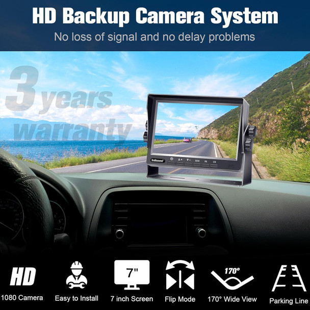 DoHonest RV Backup Camera Systems HD 1080P 7" Monitor 2 Rear View Cameras Kit for Truck Trailer Camper 5th Wheel Easy Installation Night Vision Waterproof P13 DoHonest RV Backup Camera Systems HD 1080P 7" Monitor 2 Rear View Cameras Kit for Truck Trailer Camper 5th Wheel Easy Installation Night Vision Waterproof P13