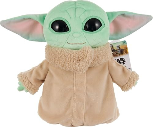 Mattel Star Wars Plush Figure, 8-inch Grogu Soft Doll, Collectible Toy Inspired by The Fan-Favorite Character from Star Wars The Mandalorian