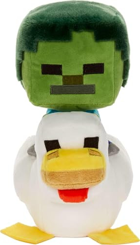 Mattel Minecraft Plush Zombie Chicken Jockey Toy, Collectible Stuffed Animal, 8-inch Soft Doll Inspired by Video Game Character‹‹