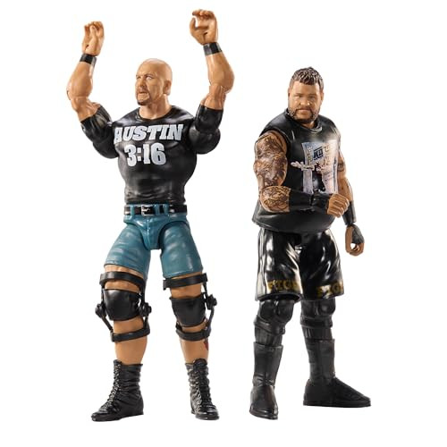 Mattel WWE Main Event Championship Showdown 2-Pack Action Figures & Accessory, Series #20 œStone Cold Steve Austin vs Kevin Owens Collectible Set