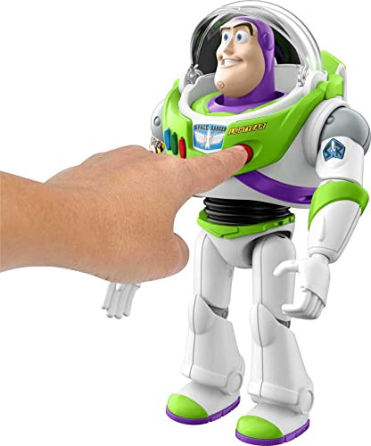 Mattel Disney Pixar Toy Story Talking Buzz Lightyear Action Figure with Motion, Action Chop 10-inch Collectible Toy with 30+ Sounds & Phrases