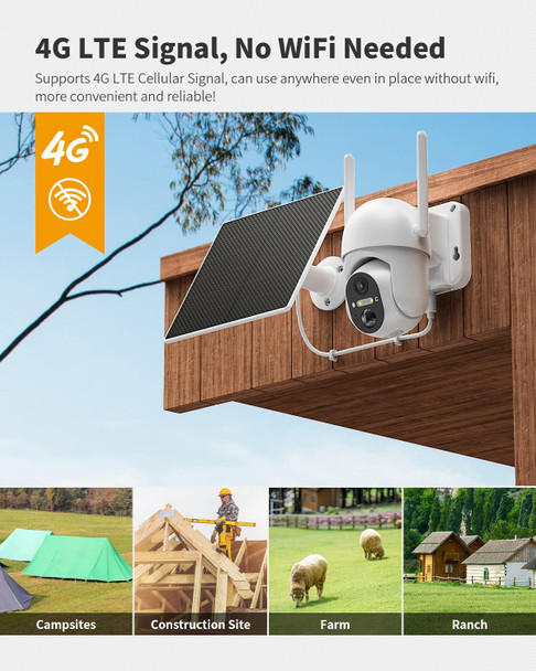 Ebitcam 4G LTE Cellular Security Camera Outdoor Includes SD&SIM Card, Solar Powered, Works Without WiFi, 2K Live Video, 360° Full Cover, Color Night Vision, Motion&Siren Alerts, Remote Phone Access Ebitcam 4G LTE Cellular Security Camera Outdoor Includes SD&SIM Card, Solar Powered, Works Without WiFi, 2K Live Video, 360° Full Cover, Color Night Vision, Motion&Siren Alerts, Remote Phone Access