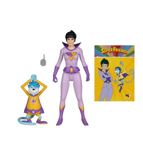 McFarlane Toys- DC Retro Jayna and Gleek (Super Friends) 6in Action Figure Red Platinum Edition
