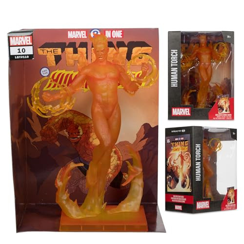 McFarlane Toys - Marvel Human Torch 1:6th Scale Collectible with Scene (Marvel 2-in-One #10)