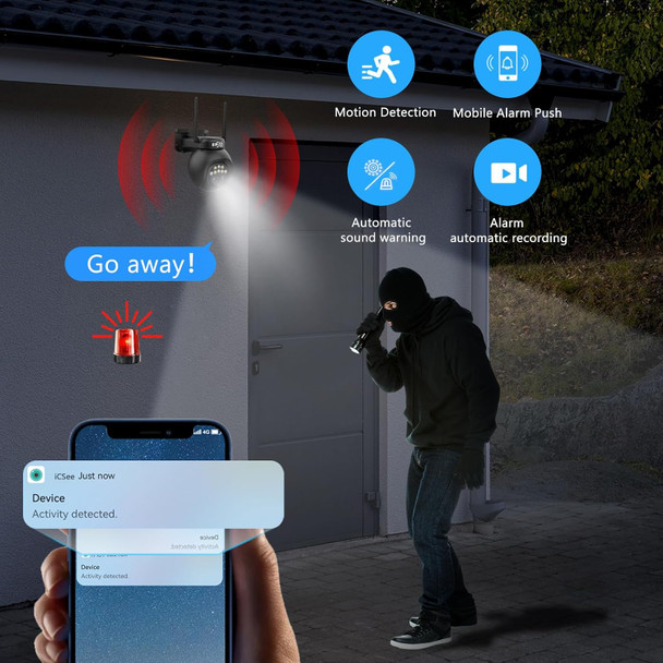 ENSTER 360° PTZ Security Camera Outdoor, 2.5K 4MP Dual Lens Wi-Fi Camera with 8X Hybrid Zoom, Motion Tracking, Color Night Vision, Two-Way Audio, Siren Alert, SD/Cloud Storage, IP66 Weatherproof ENSTER 360° PTZ Security Camera Outdoor, 2.5K 4MP Dual Lens Wi-Fi Camera with 8X Hybrid Zoom, Motion Tracking, Color Night Vision, Two-Way Audio, Siren Alert, SD/Cloud Storage, IP66 Weatherproof