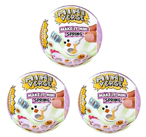 MGA's Miniverse Make It Mini Make It Mini Spring (3 Pack) - Spring, Seasonal, Easter, Blind Pack, DIY, Crafts, Activity, Resin Play, Replica Food, NOT Edible, Collectors, 8+