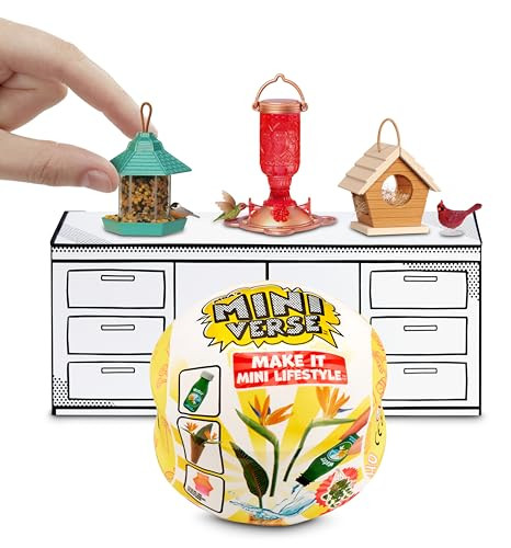 MGA's Miniverse Make It Mini Lifestyle Home Series 1 Birdfeeders Bundle (3 Pack) Mini Collectibles, Mystery Blind Packaging, DIY, Resin Play, Replica Items, Collectors, 8+
