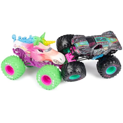 Monster Jam , Official Nitro Neon, Sparkle Smash Vs. Max-D, 1:64 Scale Die-Cast Monster Trucks, Kids Toys for Boys Ages 3 and up