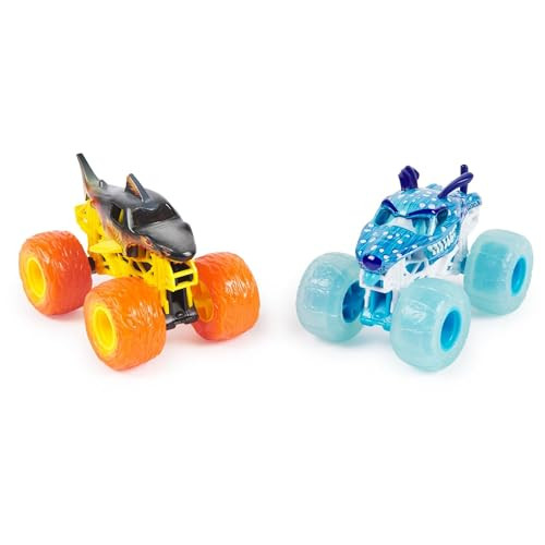 Monster Jam   Fire & Ice 1:64 Diecast Monster Truck 2-pack Megalodon & Monster Mutt Dalmatian
