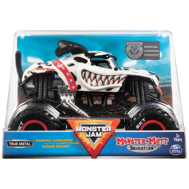Monster Jam , Official Monster Mutt Dalmatian Monster Truck, Die-Cast Vehicle, 1:24 Scale