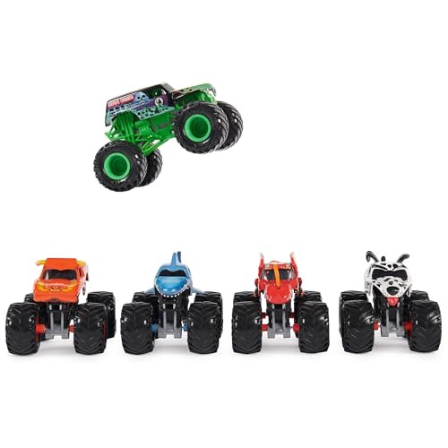 Monster Jam , Official Pit Party 5-Pack of 1:64 Scale Monster Trucks, Kids Toys for Boys and Girls Ages 3 and Up