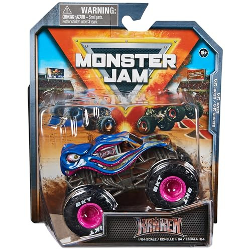 Monster Jam , Official Kraken Monster Truck, Die-Cast Vehicle, 1:64 Scale, Kids Toys for Boys Ages 3 and up