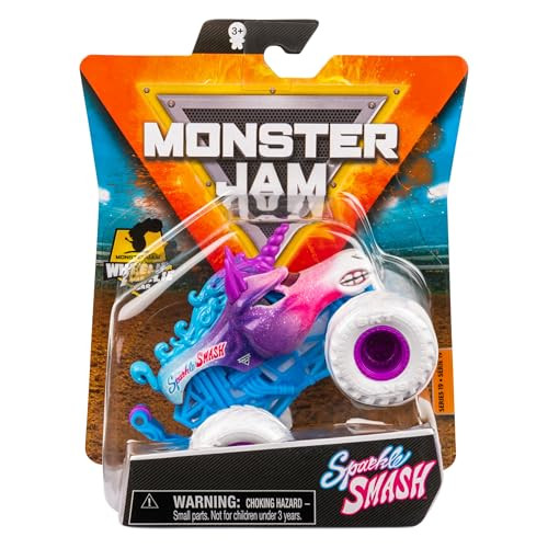 Monster Jam , Official Sparkle Smash Monster Truck, Die-Cast Vehicle, Crazy Creatures Series, 1:64 Scale