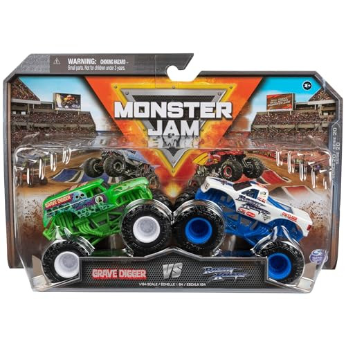 Monster Jam , Official Grave Digger Vs. Razin Kane Die-Cast Monster Trucks, 1:64 Scale, Kids Toys for Boys Ages 3 and up