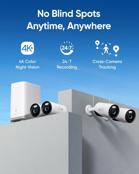 eufy Security eufyCam E330 (Professional) Add-On Camera, Outdoor Security Camera, 4K Resolution, 24/7 Recording, Plug-in, Enhanced Wi-Fi, Face Recognition AI, No Monthly Fee, Requires HomeBase 3