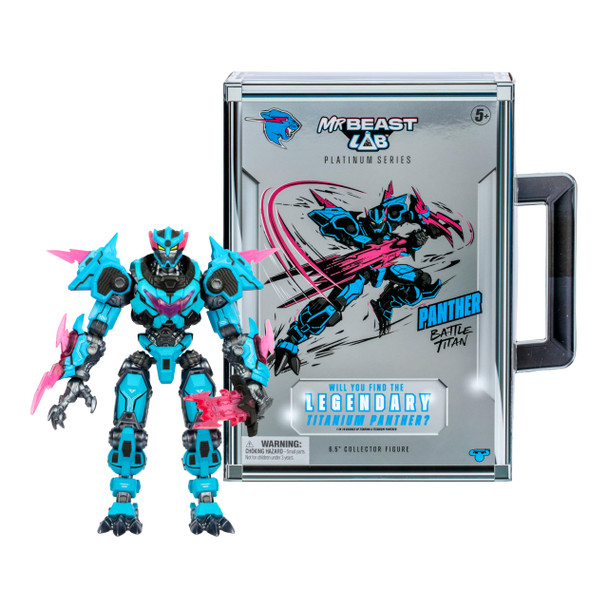 MRBEAST LAB Platinum Series 6.5 Panther Battle Titan Collector Figure, Extreme Detailing, Premium Packaging, 35 Points Of Articulation, Will You Discover A Legendary Titanium Panther Styles May Vary