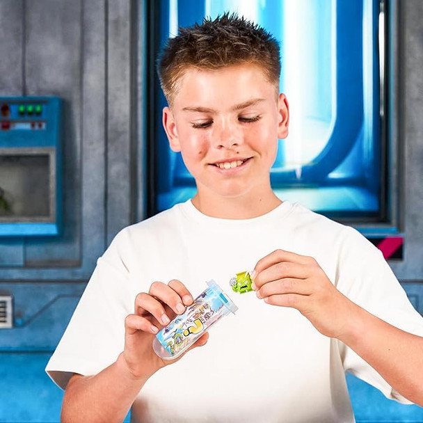 MRBEAST LAB Swarms Battle Fusion Series Mega Lab Pack “ Includes 14 Micro Beasts with Ultra Rare Swarm Sword, 80+ to Collect, Stickers & Stackable Fusion Caps for Display