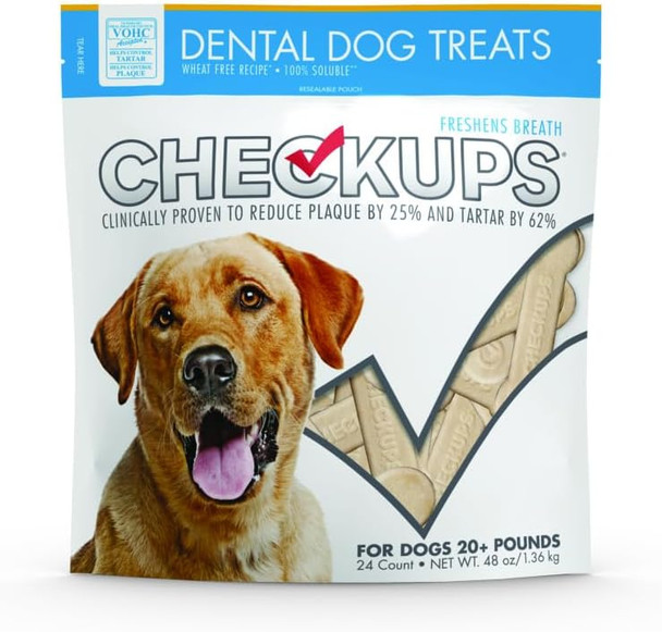 Checkups Dental Dog Treats 24 Treats - 48 oz.