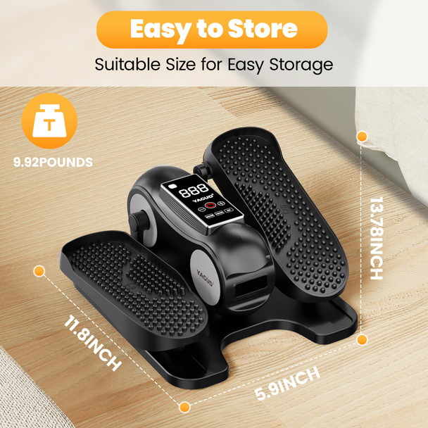 Yagud Under Desk Elliptical Machine Elliptical Leg Exerciser as Seen on TV for Senior with Remote Control Portable Quiet Electric Seated Pedal and 12 Adjustable Speed Black