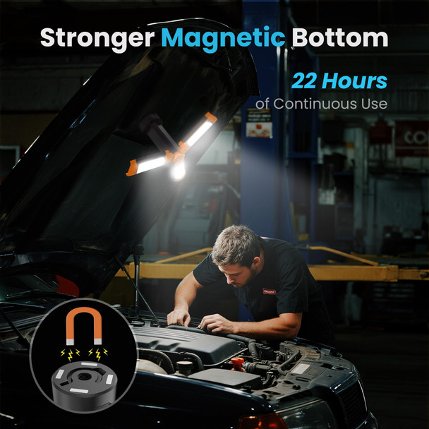 CAVN Rechargeable Camping Lights with Remote & Detachable Tripod Max Height 6.7 ft Portable Work Light with 3 LED Lamp Heads Camping Essentials Gear Emergency Flashlight with Hook Orange