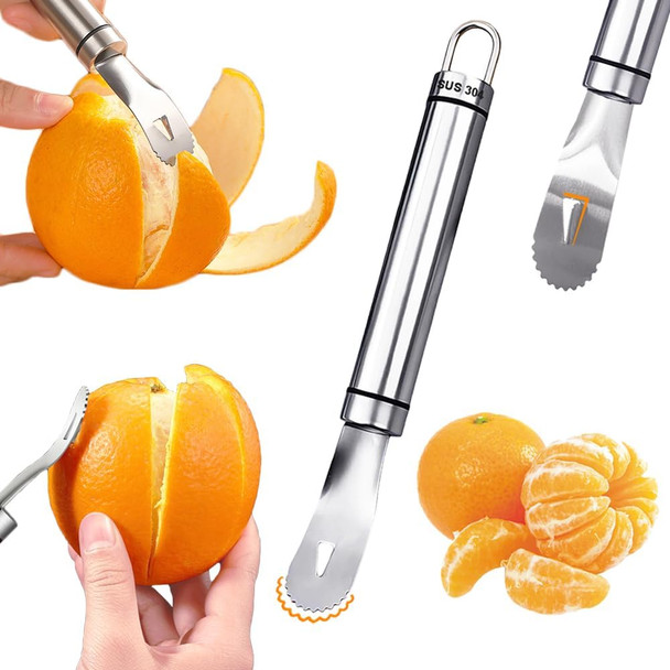 Benekiy Orange Citrus Peelers Stainless Steel Slicer Cutter Peeler Remover Opener Humanized Design Curved Handle Fruit Tools Kitchen Gadget
