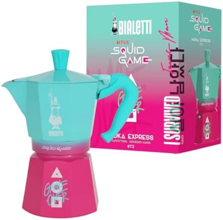 Bialetti Moka Express Squid Game©: Iconic Stovetop Espresso Maker Moka Pot Italian Coffee Maker 6 Espresso Shots (9 Oz - 270 Ml) Aluminum