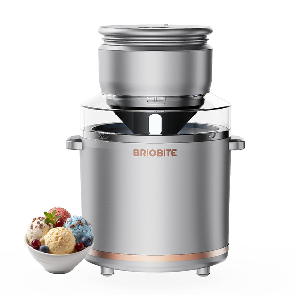 Briobite 1.1 Quart Ice Cream Maker “ Electric Ice Cream Machine For Gelato Milkshakes & Sorbetperfect For 2-3 Servings Easy To Use & Cleanblack