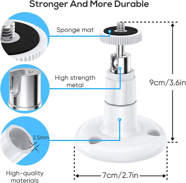 Wall Mount Compatible with Wyze Cam Pan V3 & Wyze Cam V3/Wyze Cam Outdoor, 360 Degree Swivel Adjustable Indoor Outdoor Mount Bracket for Wyze Cam and Other Camera with Same Interface 2 Pack Wall Mount Compatible with Wyze Cam Pan V3 & Wyze Cam V3/Wyze Cam Outdoor, 360 Degree Swivel Adjustable Indoor Outdoor Mount Bracket for Wyze Cam and Other Camera with Same Interface 2 Pack