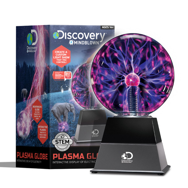 Discoveryplasma Globe Lamp - Touch & Sound Sensitive Lightning Electric Tesla Coil Base Design Educational Stem Toy Home & Room Dã©Cor Light-Up Plasma Orb Interactive Globe Fun Science