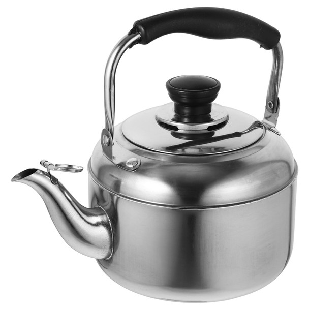 Doitool Stainless Steel Tea Kettle For Stove Top: Metal Teapot Water Kettle Water Tea Pots For Stove Top Camping Stove Gas Stove Water Kettle 2L