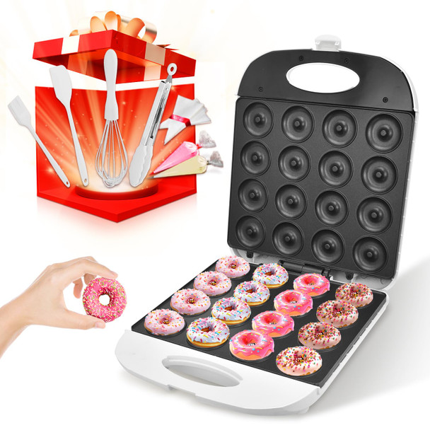 Dsp Dsp All In One 2 Inch Mini Donut Maker Non-Stick Cool Touch Electric Doughnut Machine For 16 Snacks & Desserts Perfect For Birthday Wedding Baby Shower Christmas Party Afternoon Tea