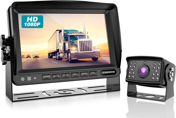 FOOKOO Ⅱ HD Backup Camera System Kit,7''1080P Reversing Monitor+IP69 Waterproof Rear View Camera,Sharp CCD Chip, 100% Not Wash Up,Truck/Semi-Trailer/Box Truck/RV (FHD1-Wired) FOOKOO Ⅱ HD Backup Camera System Kit,7''1080P Reversing Monitor+IP69 Waterproof Rear View Camera,Sharp CCD Chip, 100% Not Wash Up,Truck/Semi-Trailer/Box Truck/RV (FHD1-Wired)