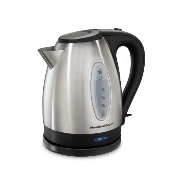 Hamilton Beach Electric Tea Kettle Water Boiler & Heater 1.7 Liter Cordless Serving 1500 Watts For Fast Boiling Auto-Shutoff And Boil-Dry Protection Stainless Steel (40880)