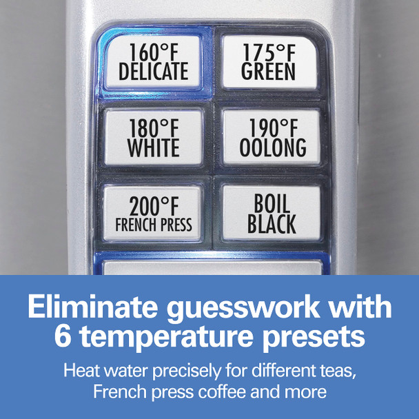 Hamilton Beach 1.7 Liter Temperature Control Electric Kettle Water Boiler & Heater Fast Boiling 1500 Watts Bpa Cordless Auto-Shutoff And Boil-Dry Protection Stainless Steel (41020R)