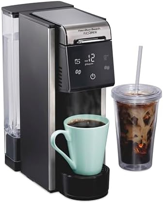 Hamilton Beach Flexbrew Advanced 4-In-1 Single Serve Hot & Iced Coffee Maker With Removable 45 Oz. Water Reservoir Use Pod Packs And Grounds Fast Brewing Led Touchscreen Black (49925)
