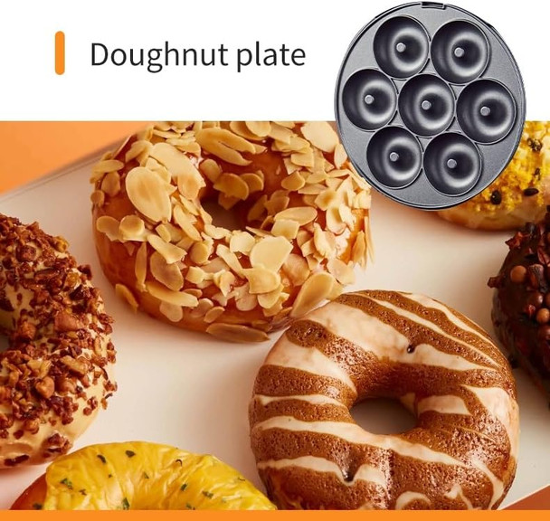 Kolensa Donut Maker 3 In 1 Electric Cartoon Snack Cake Machineï¼Œwaffle Sandwich Detachable Dessert Toaster With 3 Removable Interchangeable Non Stick Plates Breakfast Afternoon Tea Use