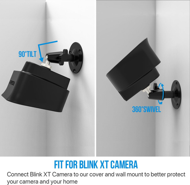 Frienda Wall Mount, Weather Proof 360 Degree Protective Adjustable Bracket and Silicone Skin Cover for Blink XT Indoor/Outdoor Security Camera (1, Black) Frienda Wall Mount, Weather Proof 360 Degree Protective Adjustable Bracket and Silicone Skin Cover for Blink XT Indoor/Outdoor Security Camera (1, Black)
