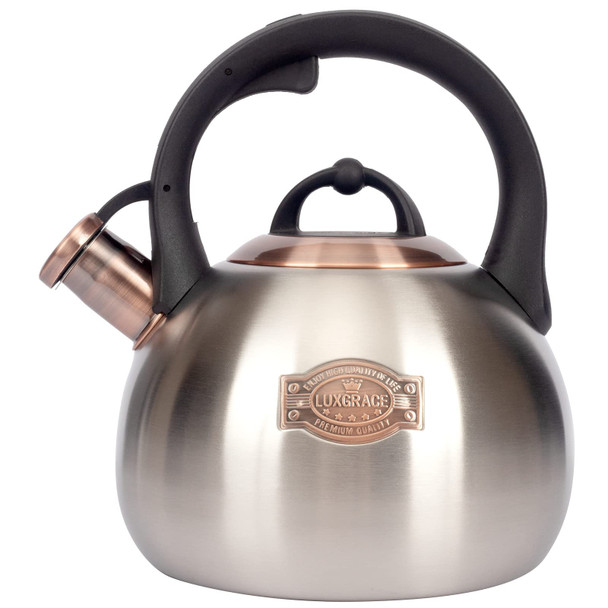 Luxgrace Tea Kettle For Stovetop Food Grade Stainless Steel Water Kettle Tea Pot For Home & Kitchen 3.1 Quart