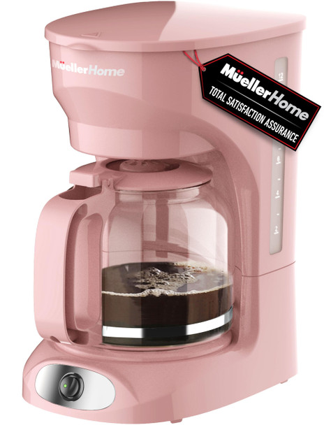 Mãœellerhome Mueller 12-Cup Drip Coffee Maker - Borosilicate Carafe Auto-Off Reusable Filter Anti-Drip Keep-Warm Function Clear Water Level Window Coffee Machine Kitchen Essentials & Accessories