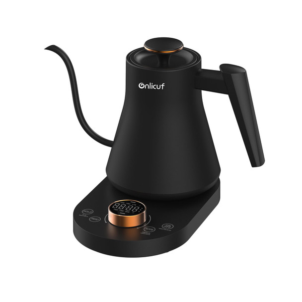 Onlicuf Gooseneck Electric Kettle 0.8L - Matte Black Tea Kettle With Auto Shut Off Boil-Dry Protection & Bpa- Precision Electric Water Kettle For Pour Over Coffee